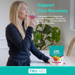 TRULABS etiqueta nutricional con electrolitos y vitaminas, información clara
