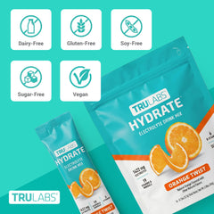 TRULABS polvo naranja textura cercana que facilita disolución en agua