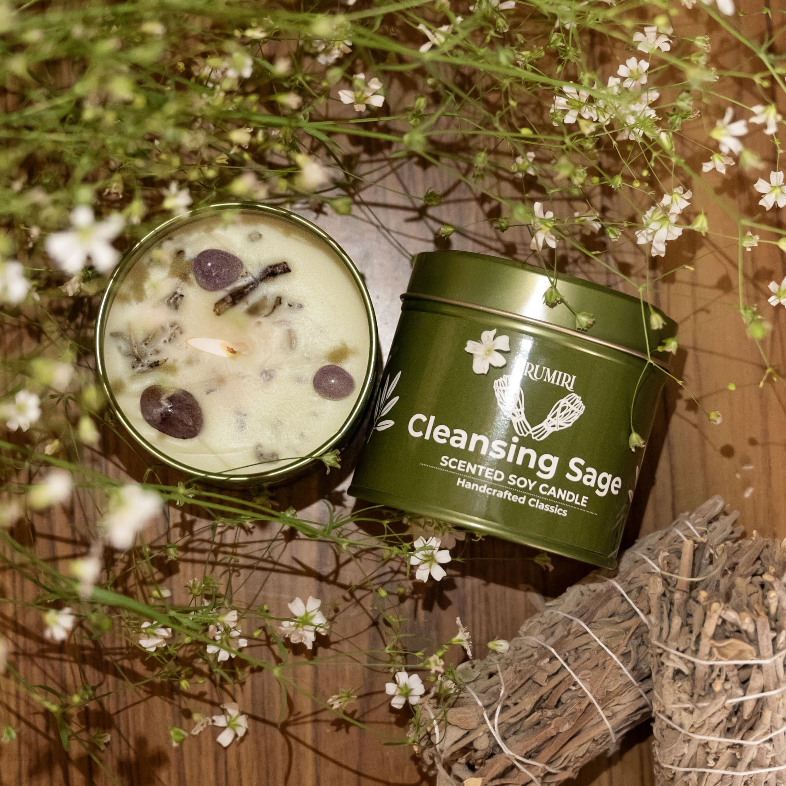 TRUMIRI vela en sesión de meditación, soporte aromático para concentración