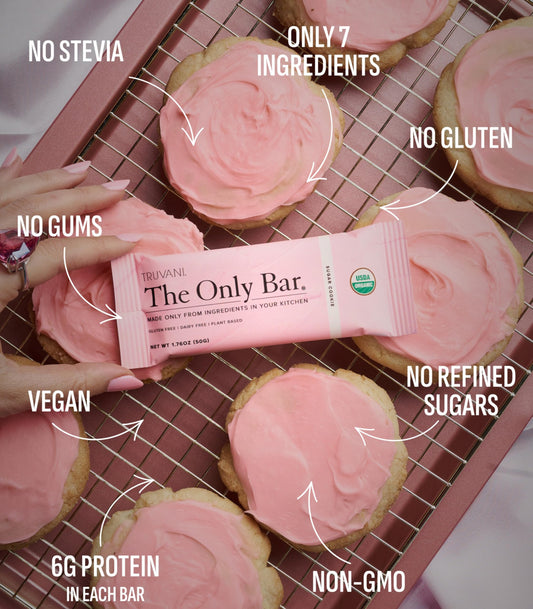Barra Truvani basada en plantas, 6 g de proteína, snack energizante.