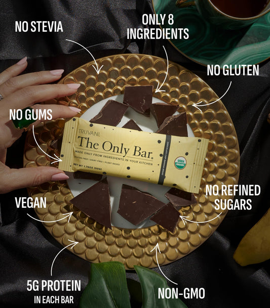 Barras Truvani orgánicas veganas, sin lácteos y sin gluten, opciones saludables