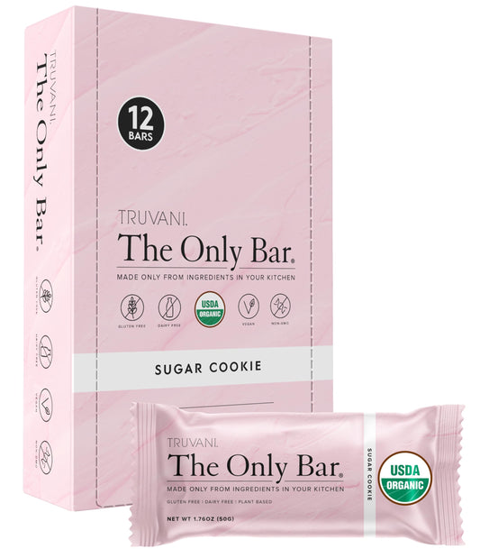 Barra Truvani: galleta de azúcar, paquete de 12, snack rápido.