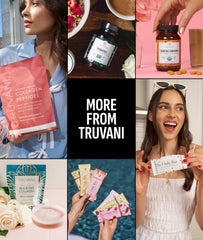 Truvani junto a una manzana para comparar tamaño y porción visual