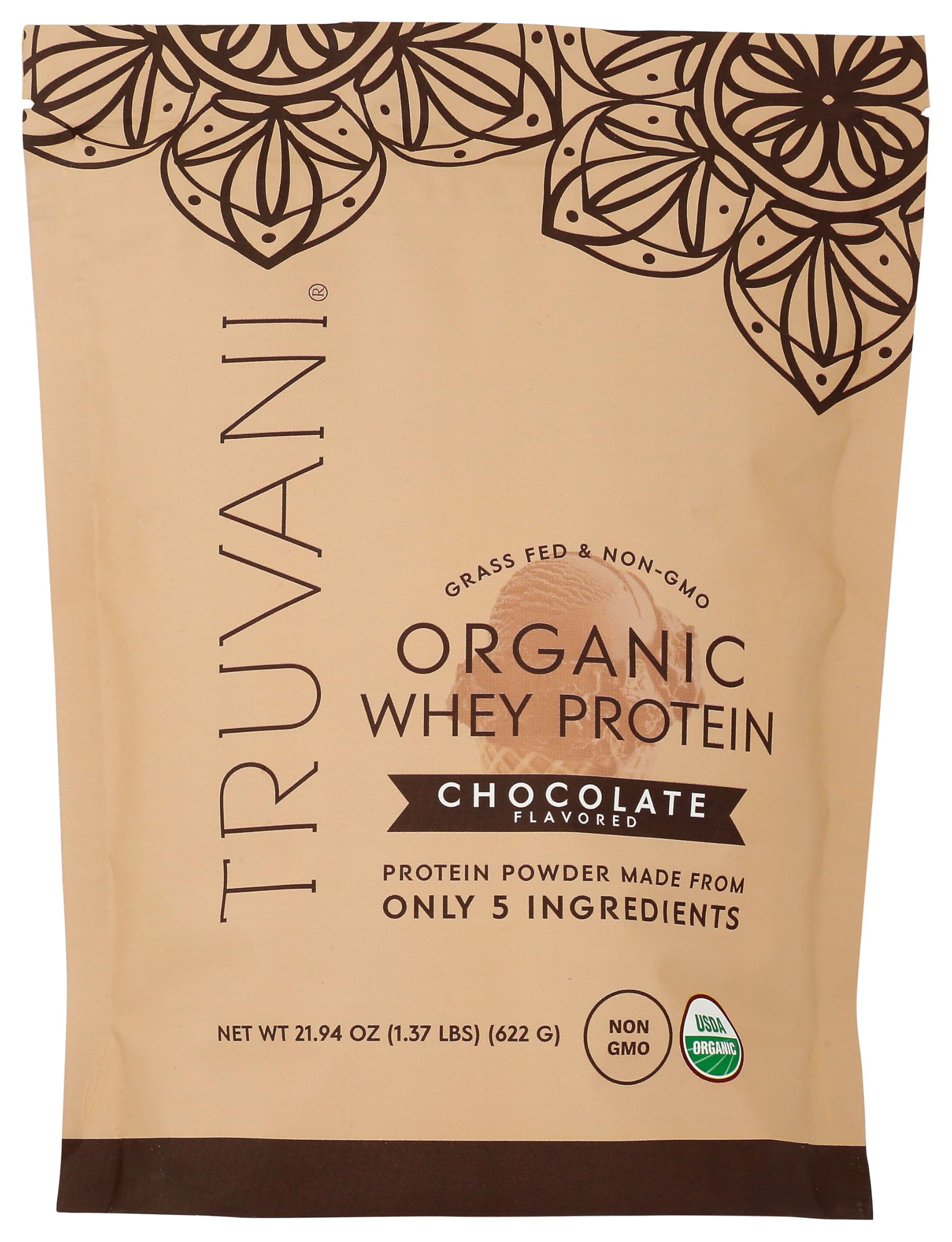 Truvani cuchara medidora llena, indica 20 g de proteína por servicio