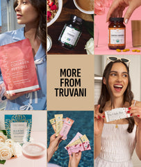 Escena matutina con Truvani en mesa de desayuno y persona activa, convenient y nutritivo