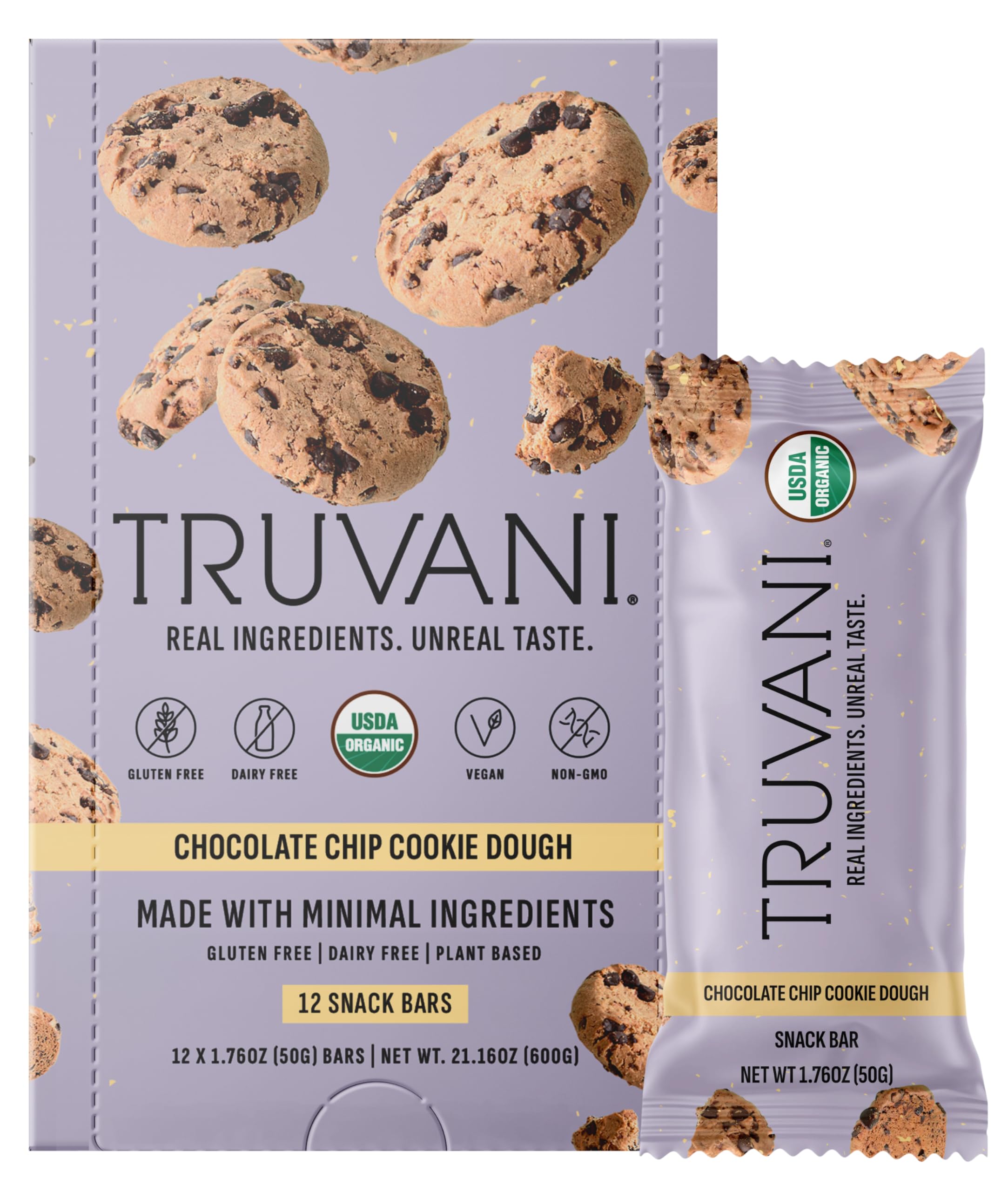 Truvani empaque frontal del pack de 12 barras muestra conveniencia y calidad