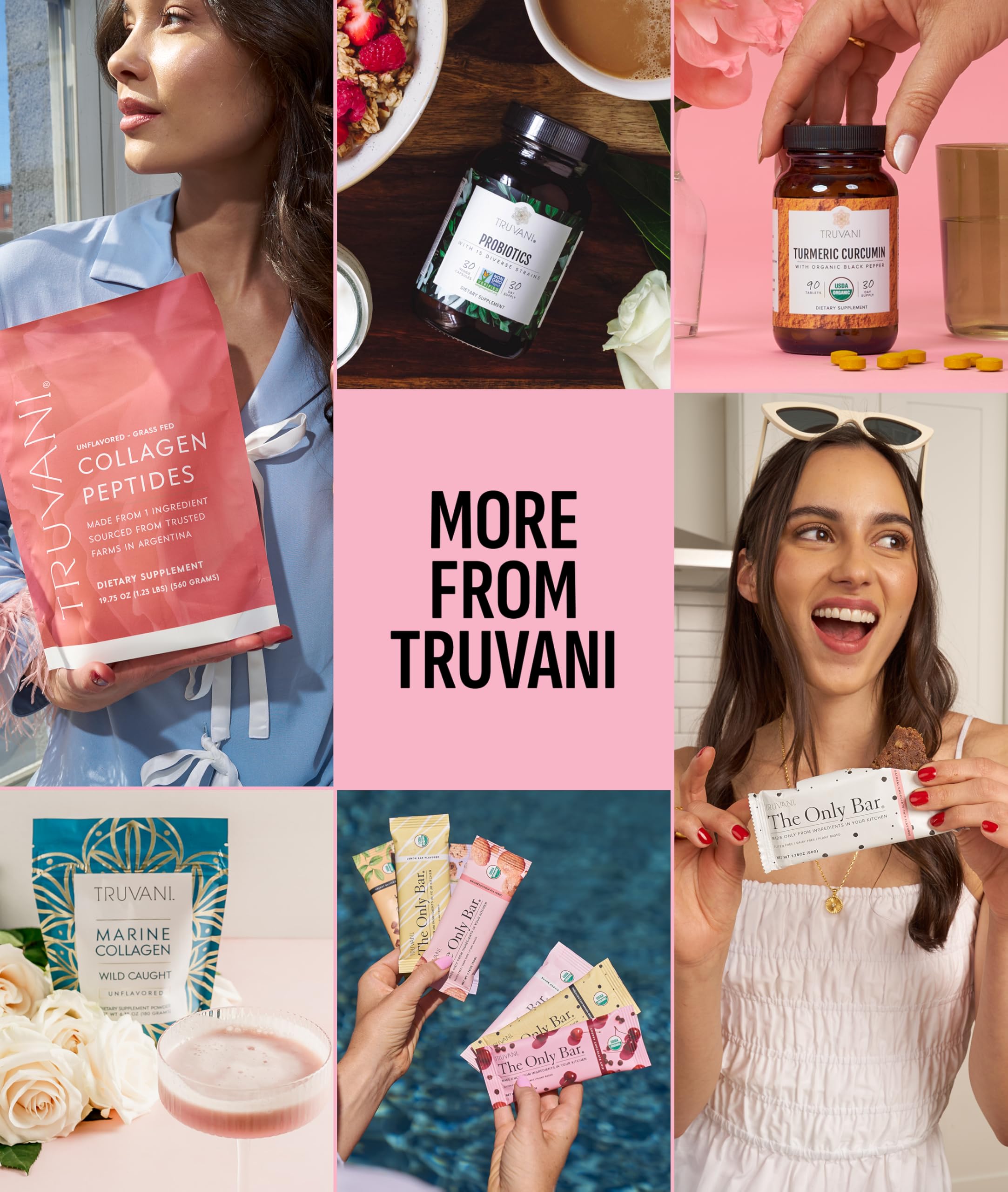 Truvani smoothie de fresa con frutas frescas como preparación sugerida