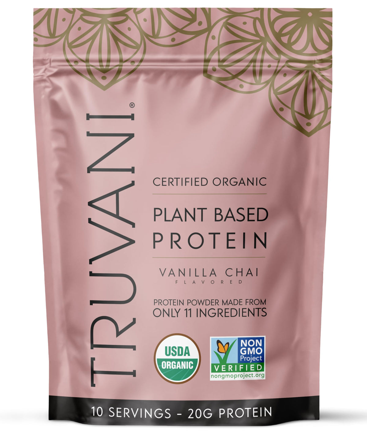Truvani envase frontal mostrando diseño y beneficio de ingredientes limpios