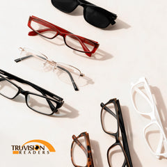 TruVision Readers gafas en ambiente profesional mostrando estilo sobrio y elegante