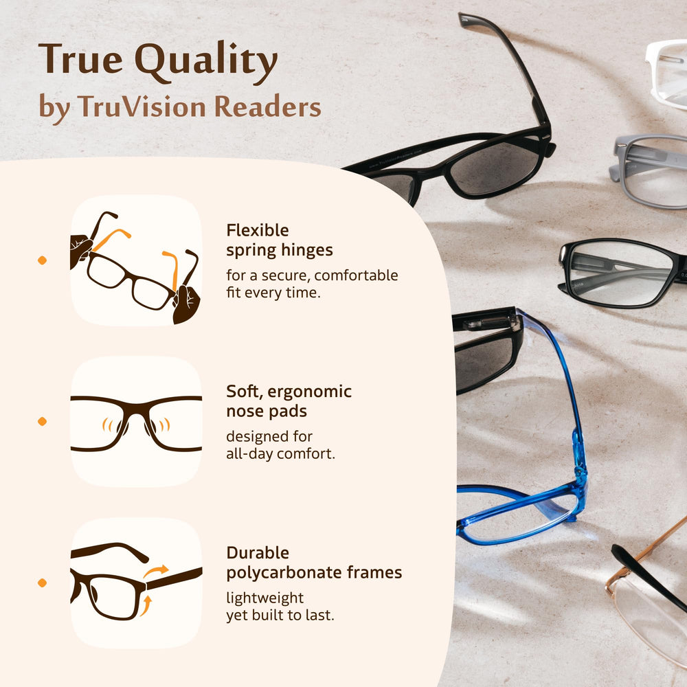 TruVision Readers perfil lateral con patillas cómodas y resistentes