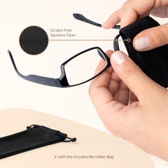TruVision Readers usado mientras se lee un libro, mejora la lectura