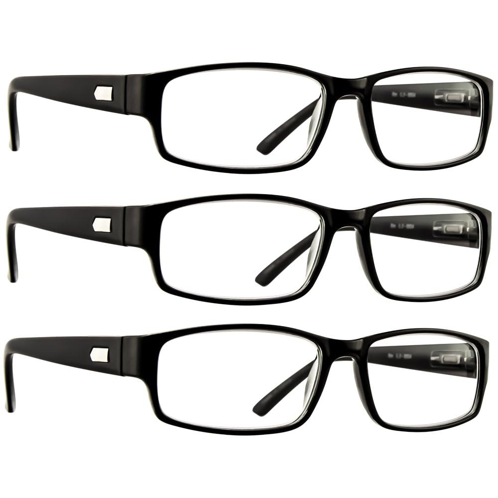 TruVision Readers vista frontal montura negra, aspecto profesional y cómodo