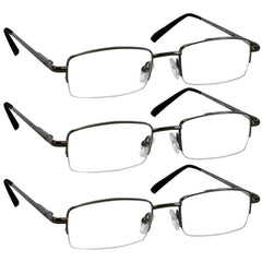 TruVision Readers vista frontal montura gunmetal, diseño elegante y cómodo