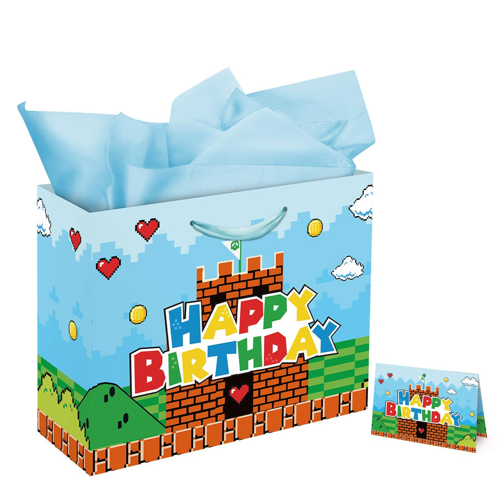TSUBI bolsa frontal con diseño Super Brother y feliz presentación