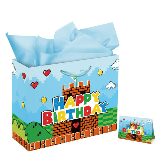 TSUBI bolsa frontal con diseño Super Brother y feliz presentación