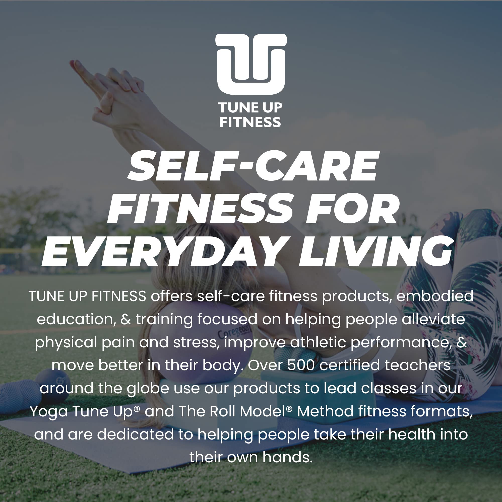 Tune Up Fitness etiqueta y logotipo con información de diseño y método respaldado por educadores
