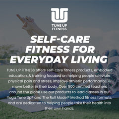 Tune Up Fitness etiqueta y logotipo con información de diseño y método respaldado por educadores