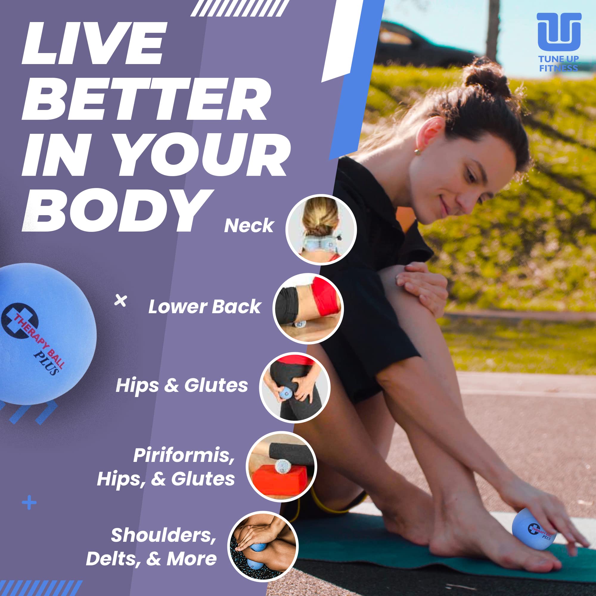 Tune Up Fitness comparación de tamaño en manos para fácil transporte