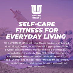 Tune Up Fitness bola en estudio de yoga, apoya respiración y recuperación post-entrenamiento