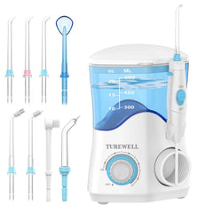 TUREWELL vista frontal del irrigador mostrando diseño compacto y beneficios de limpieza