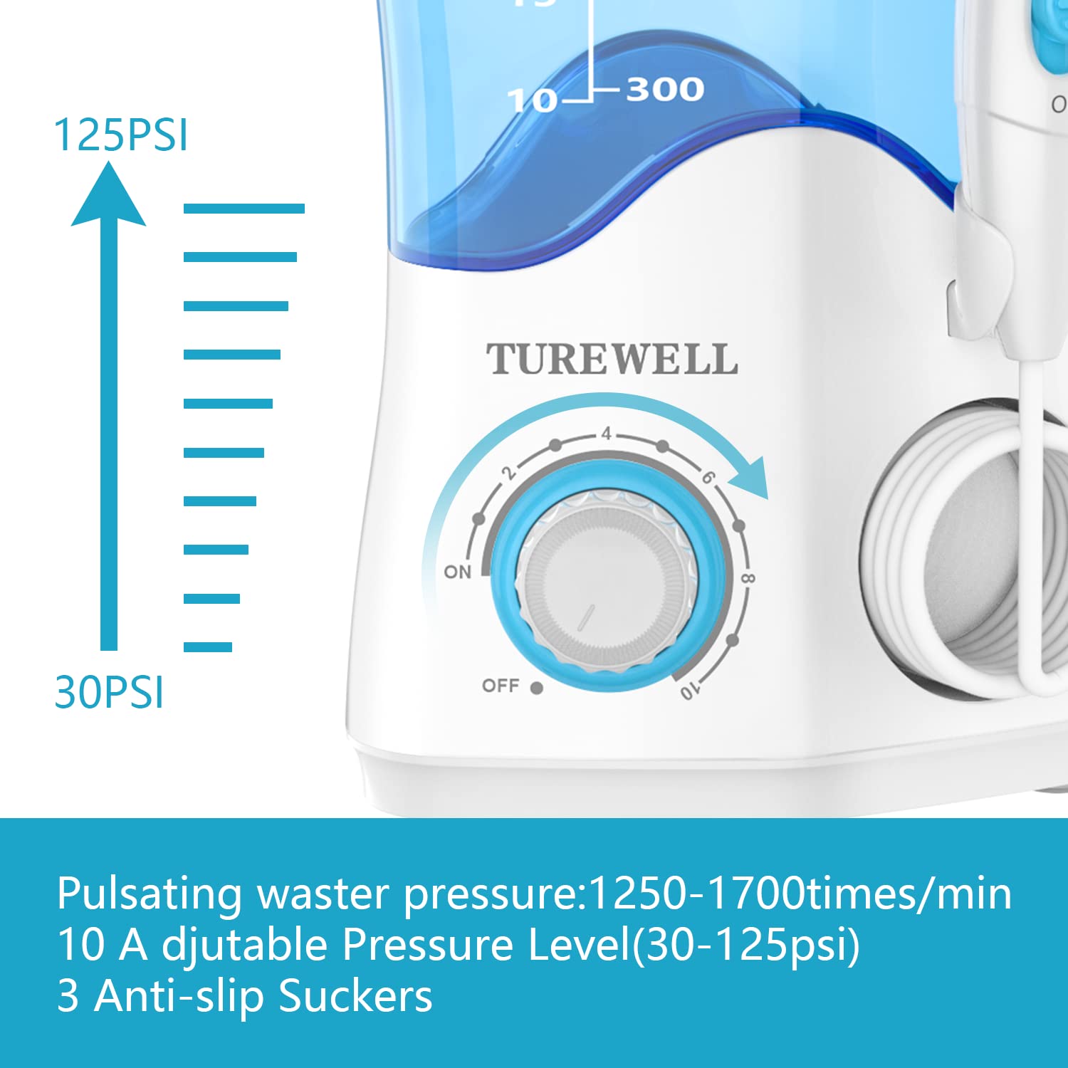 TUREWELL irrigador en boca con brackets demostrando eficacia en aparatos