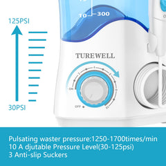 TUREWELL irrigador en boca con brackets demostrando eficacia en aparatos