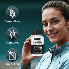 TUVAAZ semillas y paisaje etíope indicando origen premium