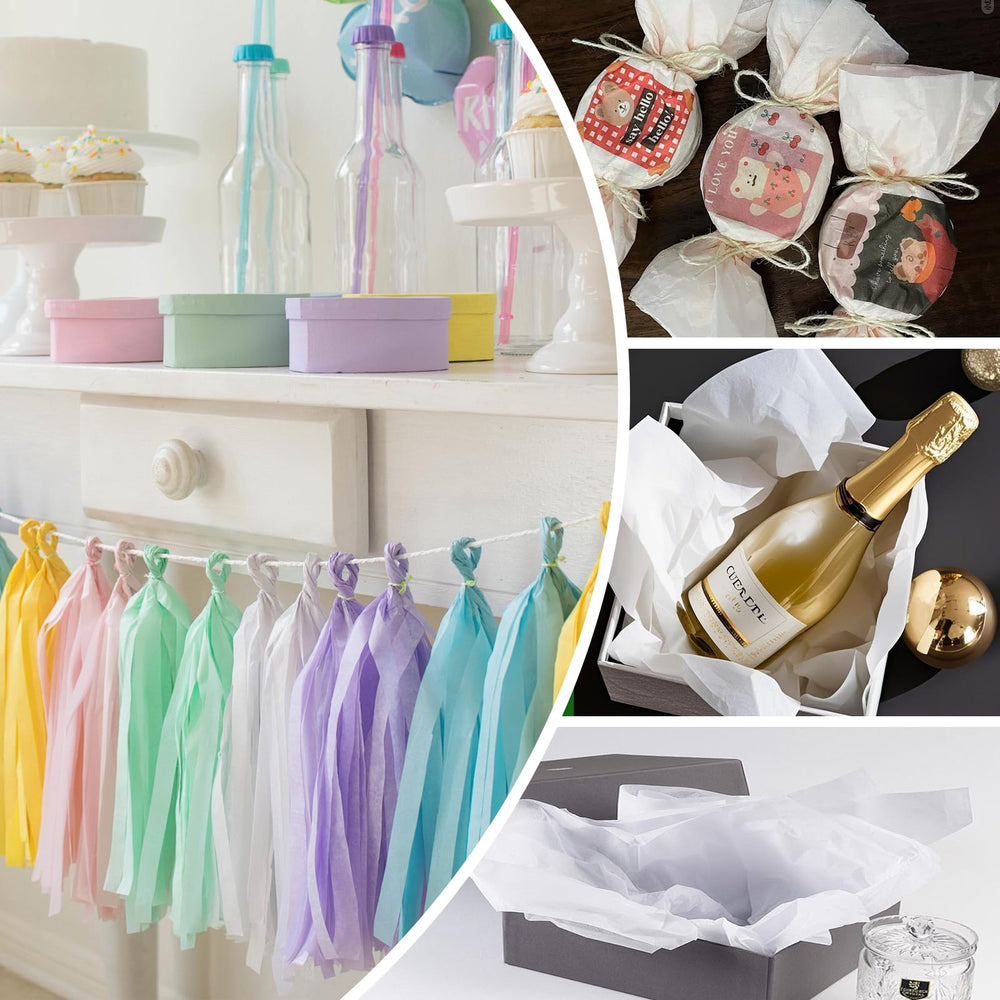 TUXIYA escena de boda con papel de seda usado en decoración elegante