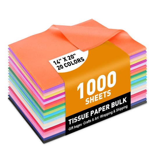 TUXIYA paquete frontal 1000 hojas papel seda, ideal para stock doméstico