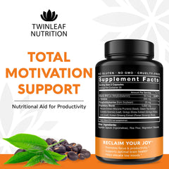 TWINLEAF NUTRITION primer plano de cápsulas destacando textura y pureza