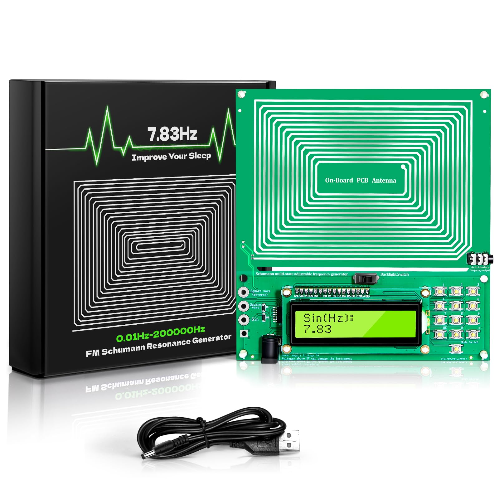 Twxire frontal del dispositivo mostrando controles y puerto USB para fácil manejo