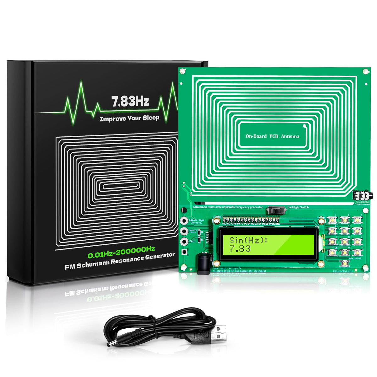 Twxire frontal del dispositivo mostrando controles y puerto USB para fácil manejo
