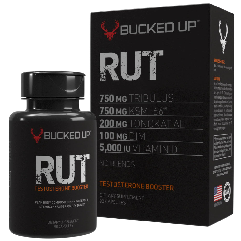 TyeinGo Bucked Up RUT frontal, envase claro y beneficios visibles