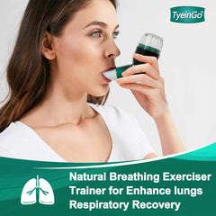TyeinGo persona usando el dispositivo mejora control respiratorio durante ejercicio