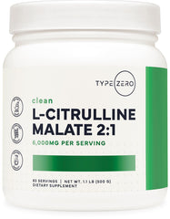 Type Zero envase frontal del L-citrulline malato 500 g muestra pureza