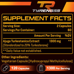 TyRengss cápsulas en primer plano indicando fórmula vegana y pura