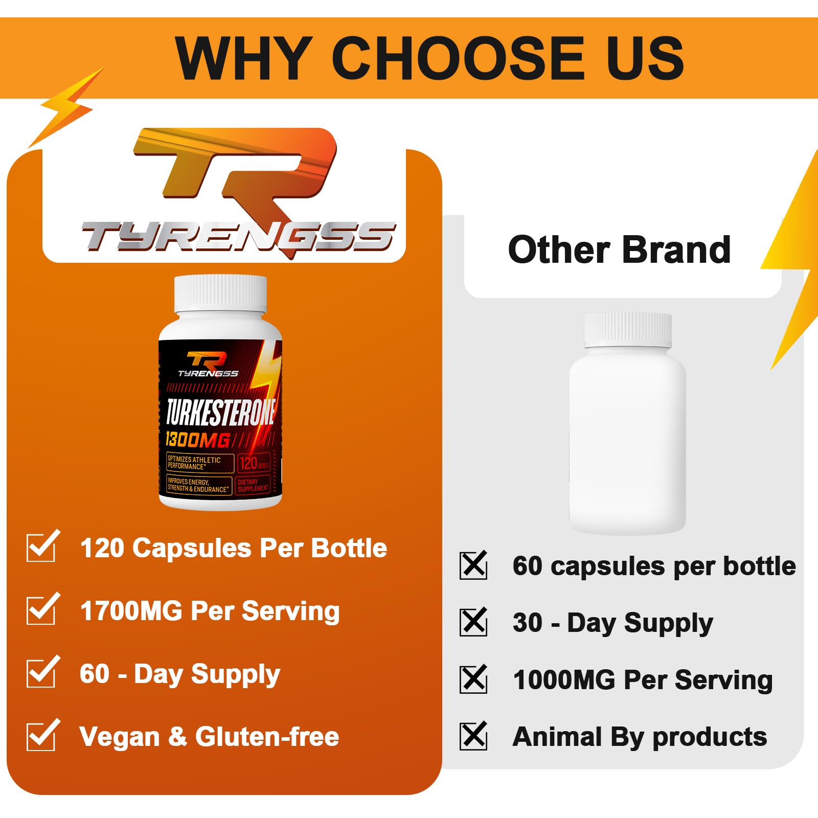 TyRengss etiqueta nutricional destacando 1300 mg y estandarización