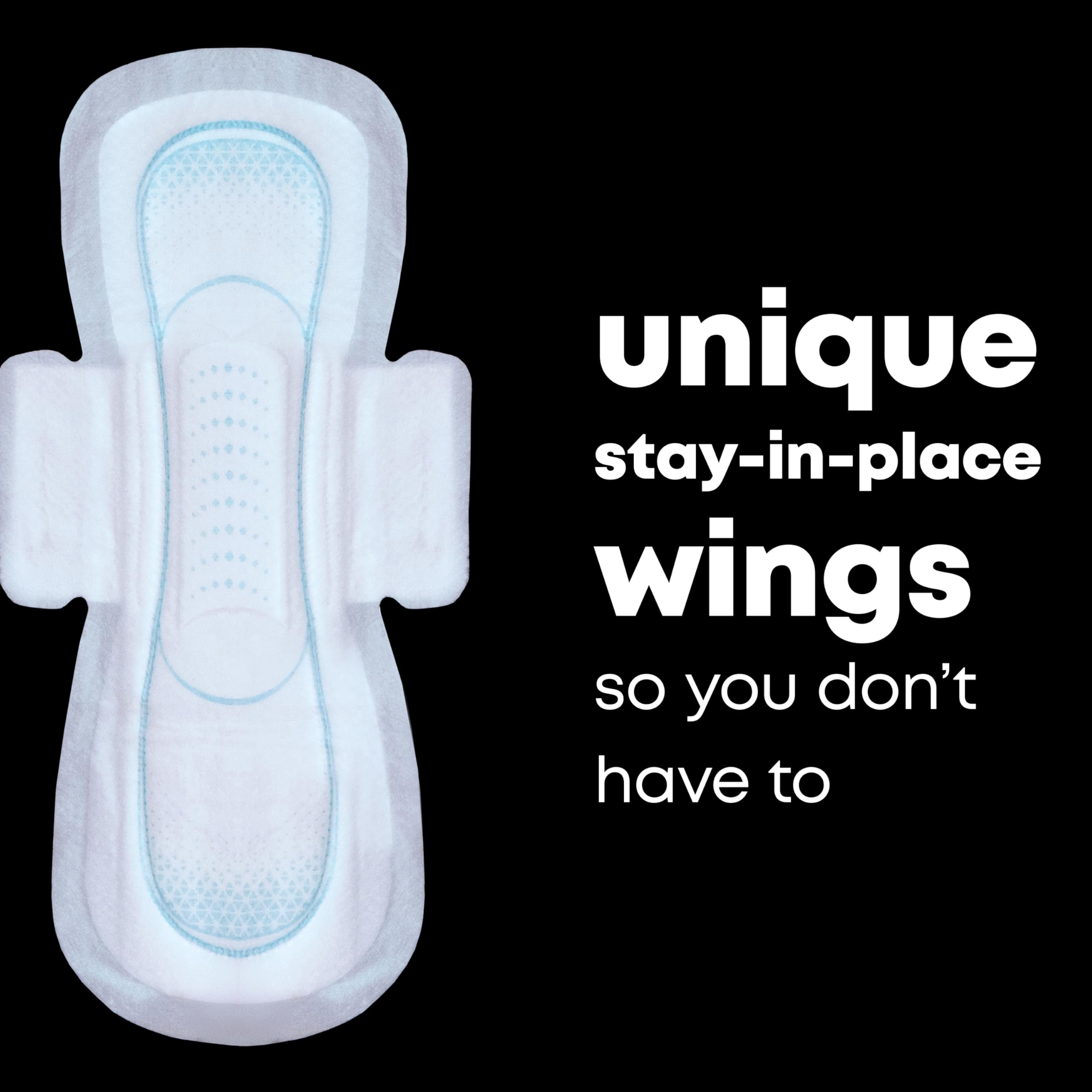 U by Kotex comparación de tamaño que muestra mayor cobertura nocturna