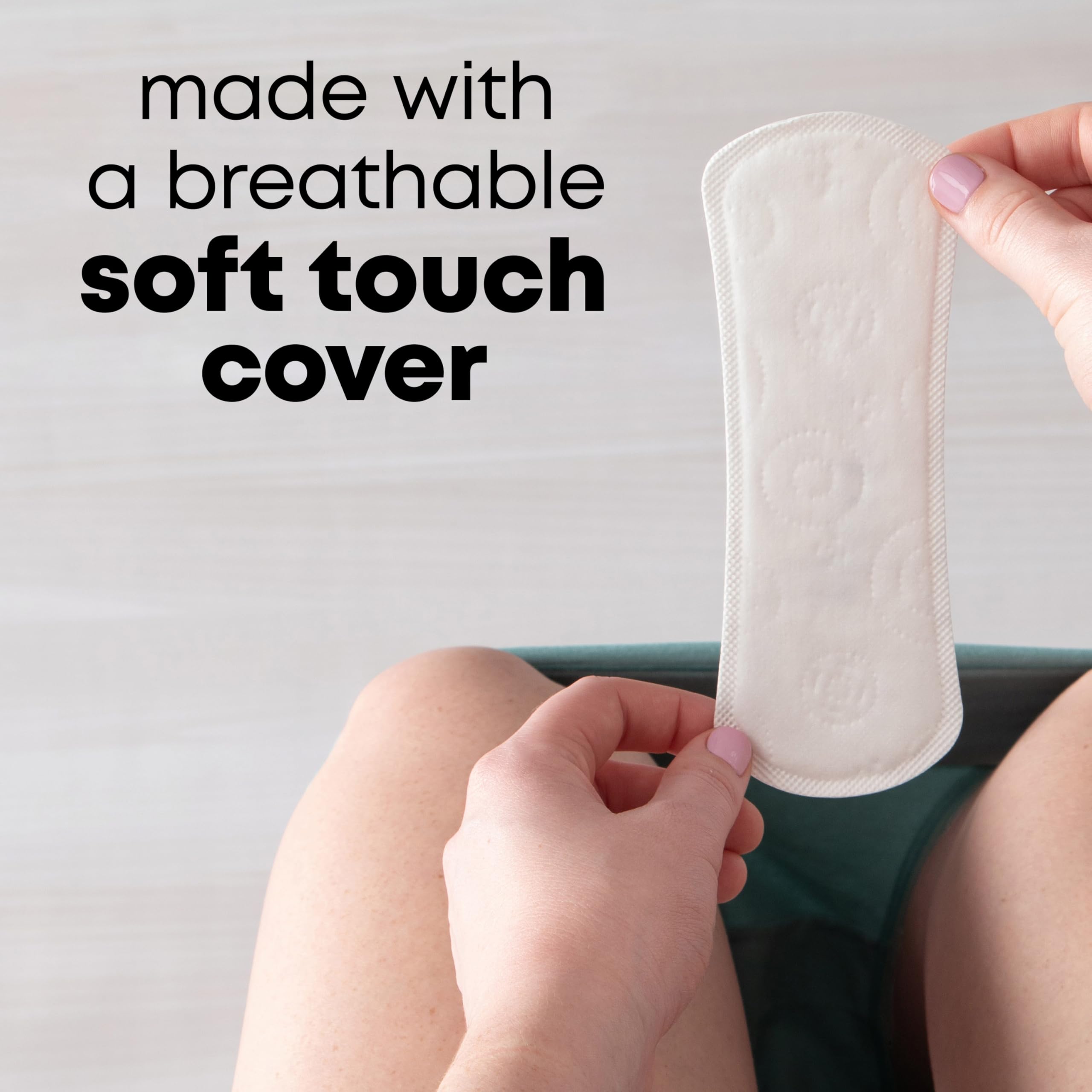 U by Kotex comparación de tamaño que muestra cobertura adicional
