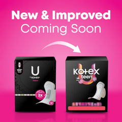 U by Kotex compresa abierta con núcleo elevado que absorbe rápido