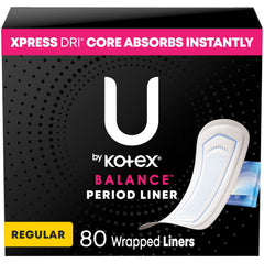 U by Kotex empaque frontal mostrando 80 unidades y beneficios