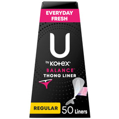 U by Kotex frente del empaque mostrando 50 unidades y beneficio de conveniencia