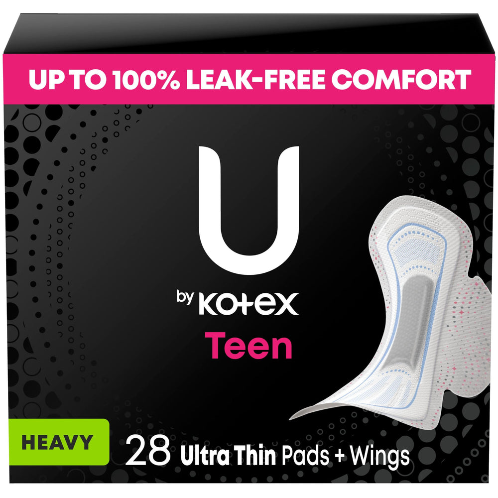 U by Kotex empaque frontal mostrando 28 compresas, comodidad instantánea