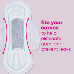 U by Kotex materiales listados sin fragancia ni parabenos, beneficio: cuidado para piel sensible