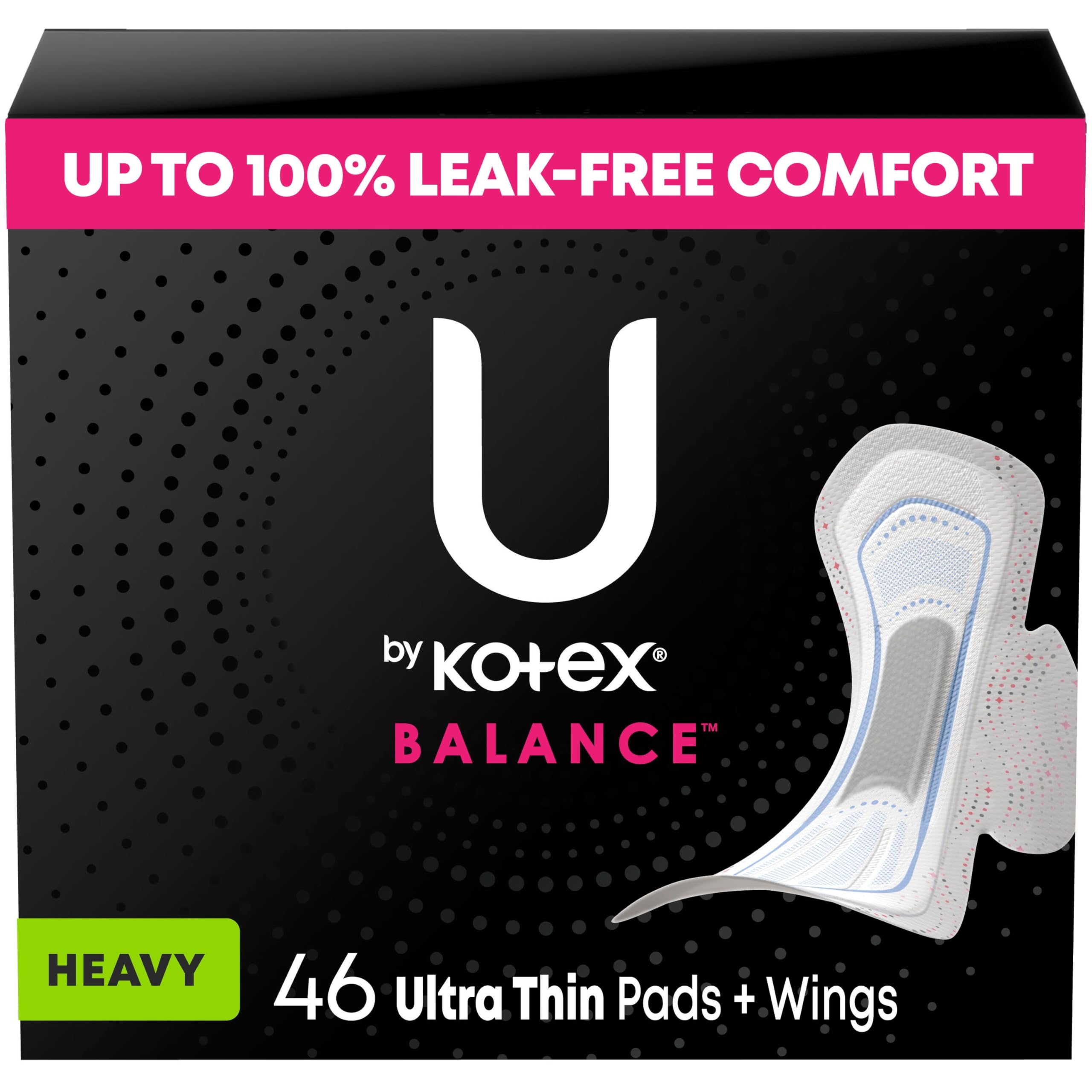 U by Kotex paquete frontal mostrando 46 unidades y protección confiable