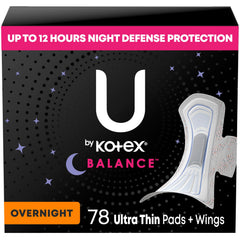 U by Kotex paquete frontal muestra 78 toallas para protección nocturna