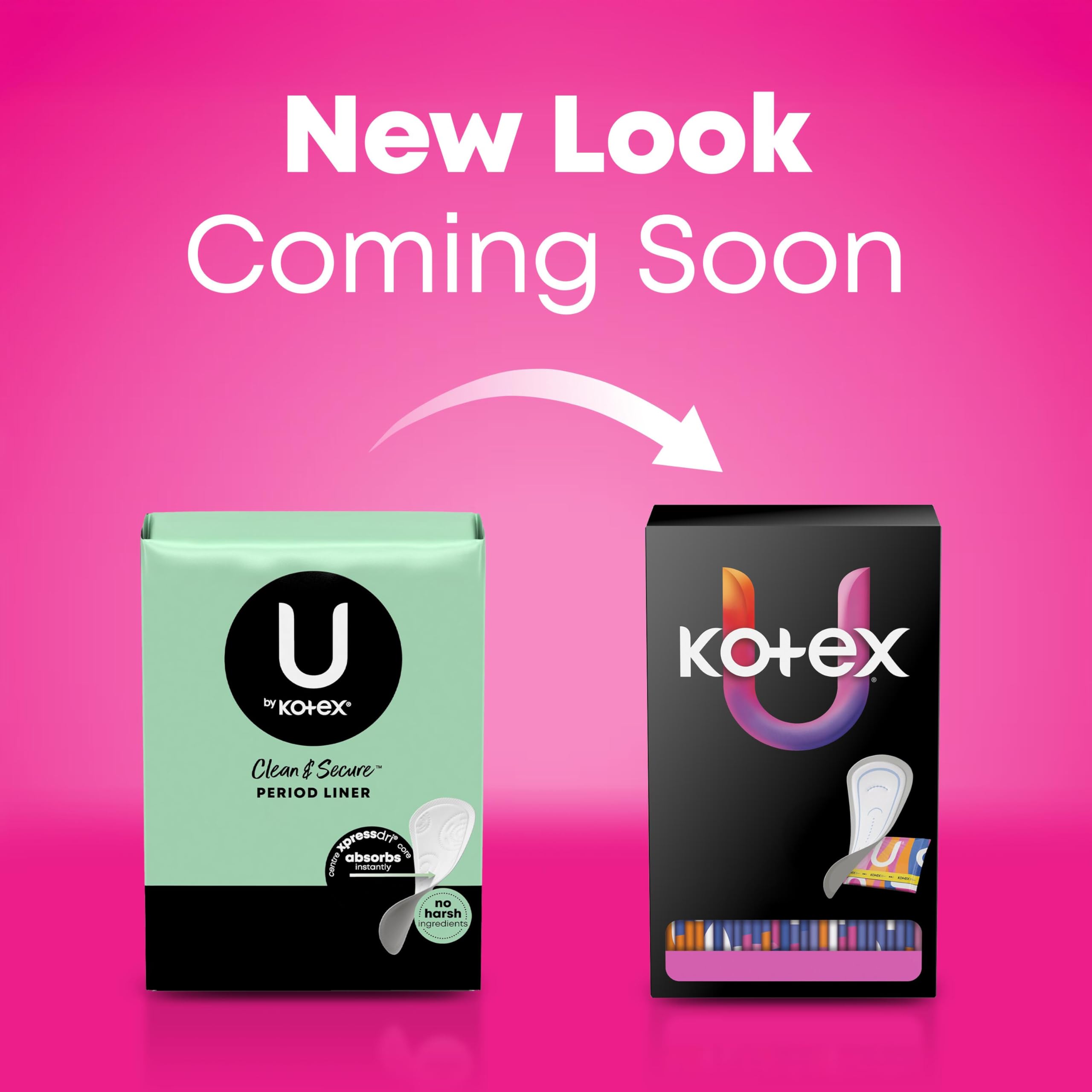 U by Kotex cubierta suave y transpirable para mayor comodidad