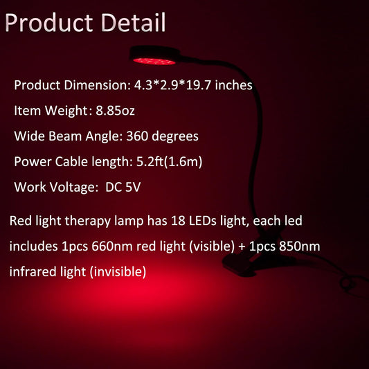U4GLORY primer plano de los LEDs 660nm y 850nm mostrando combinación espectral