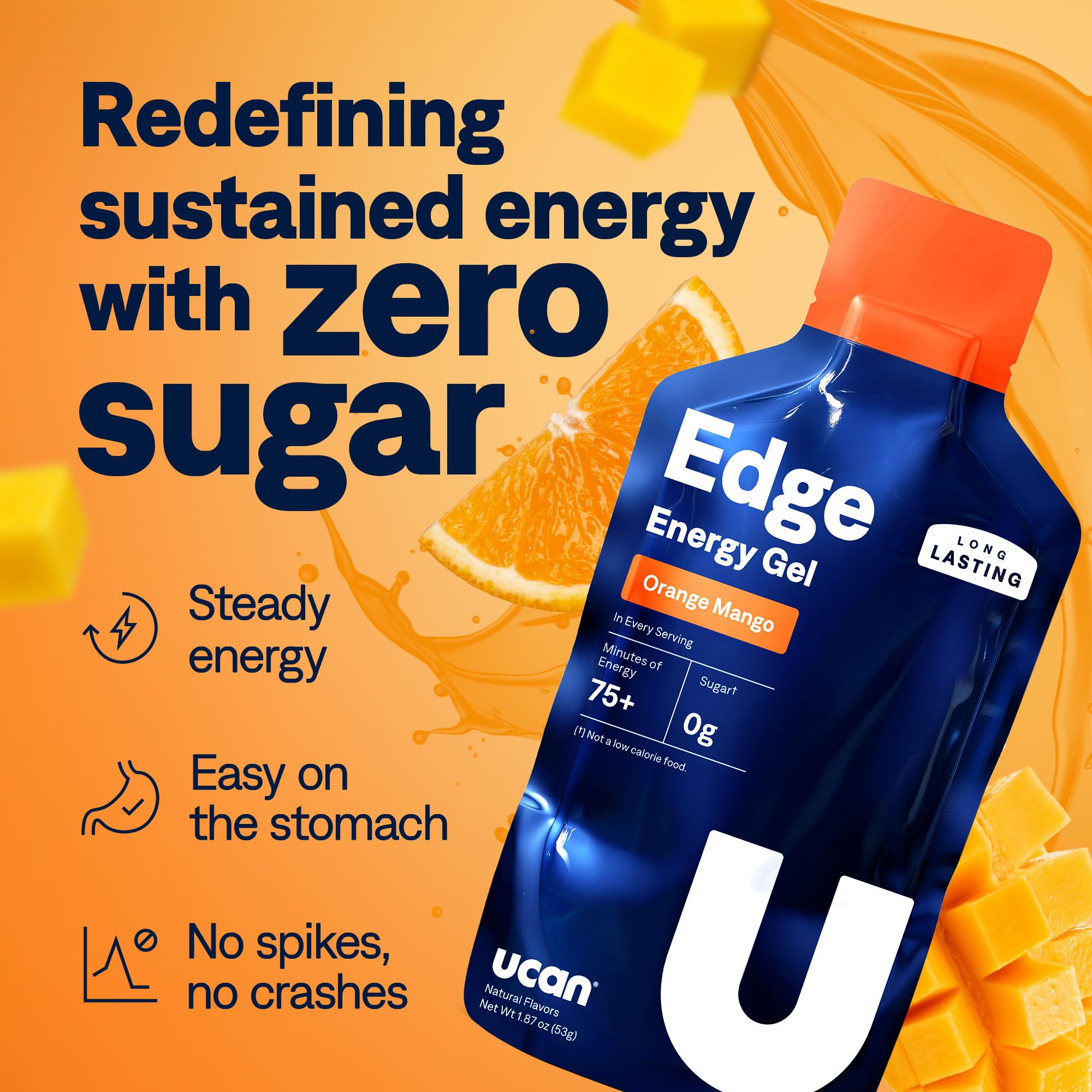 UCAN Edge sobre abierto con gel visible, textura suave que facilita la ingestión
