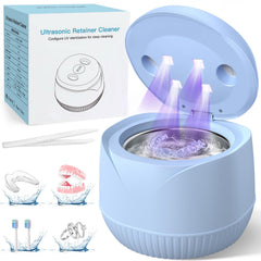 UEOFEN vista frontal del limpiador azul mostrando diseño compacto y beneficios de limpieza